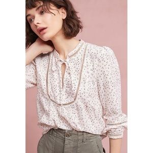 McGuire | Lillet Floral Pintuck Linen Peasant Top